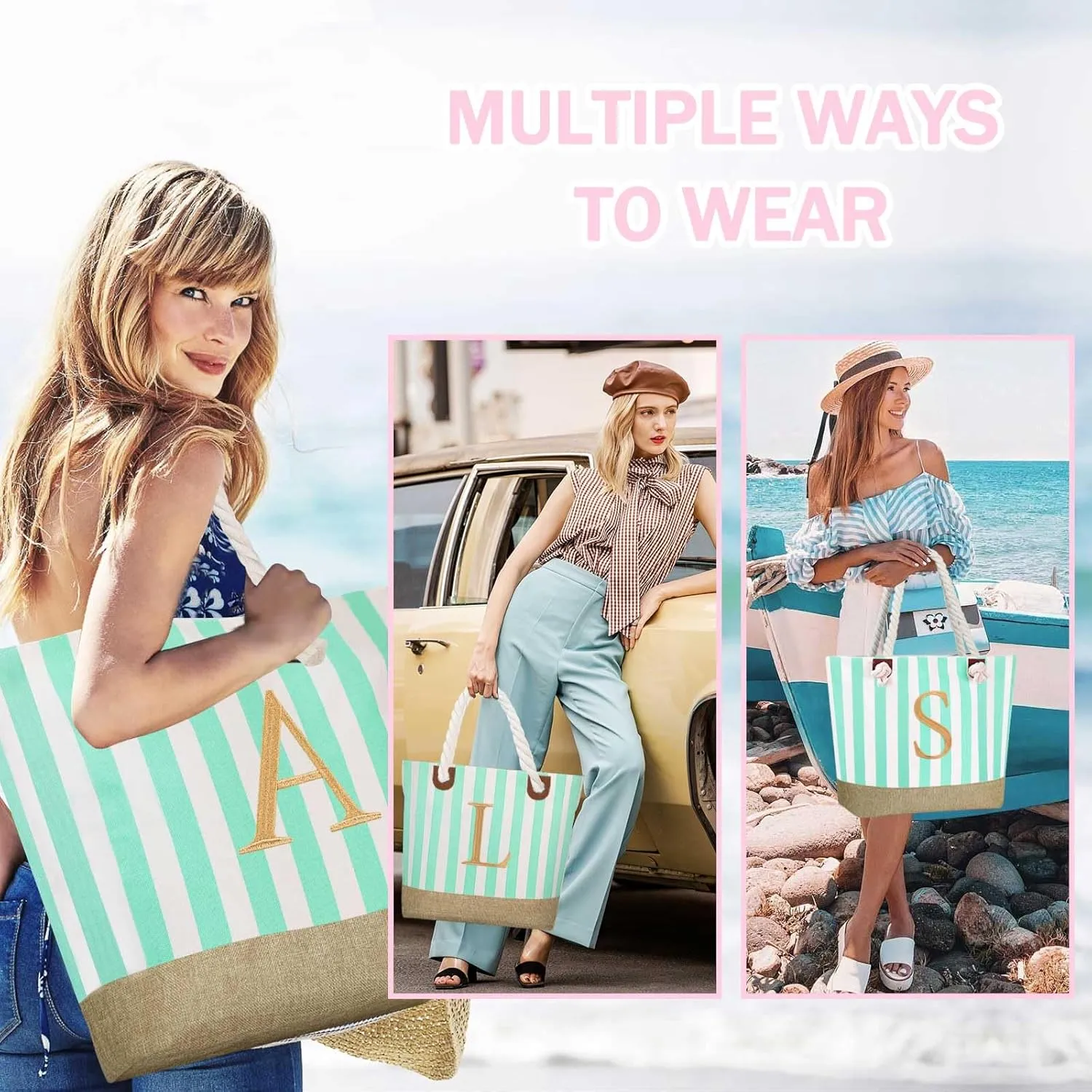 GhvyenntteS Mothers Day Gifts for Mom - Mama Bag, Mama Tote Bag with Zipper, Beach Bag, Birthday Gifts for Women Mom Grandma Wife Nana Mimi Gigi Nurse Teacher Friend
