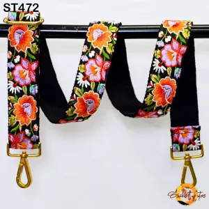 Gift Canvas Sling Bag Strap Purse Strap Embroidery Custom Messenger Crossbody Strap Handbag Embroidered Replacement Strap Boho Guitar Strap