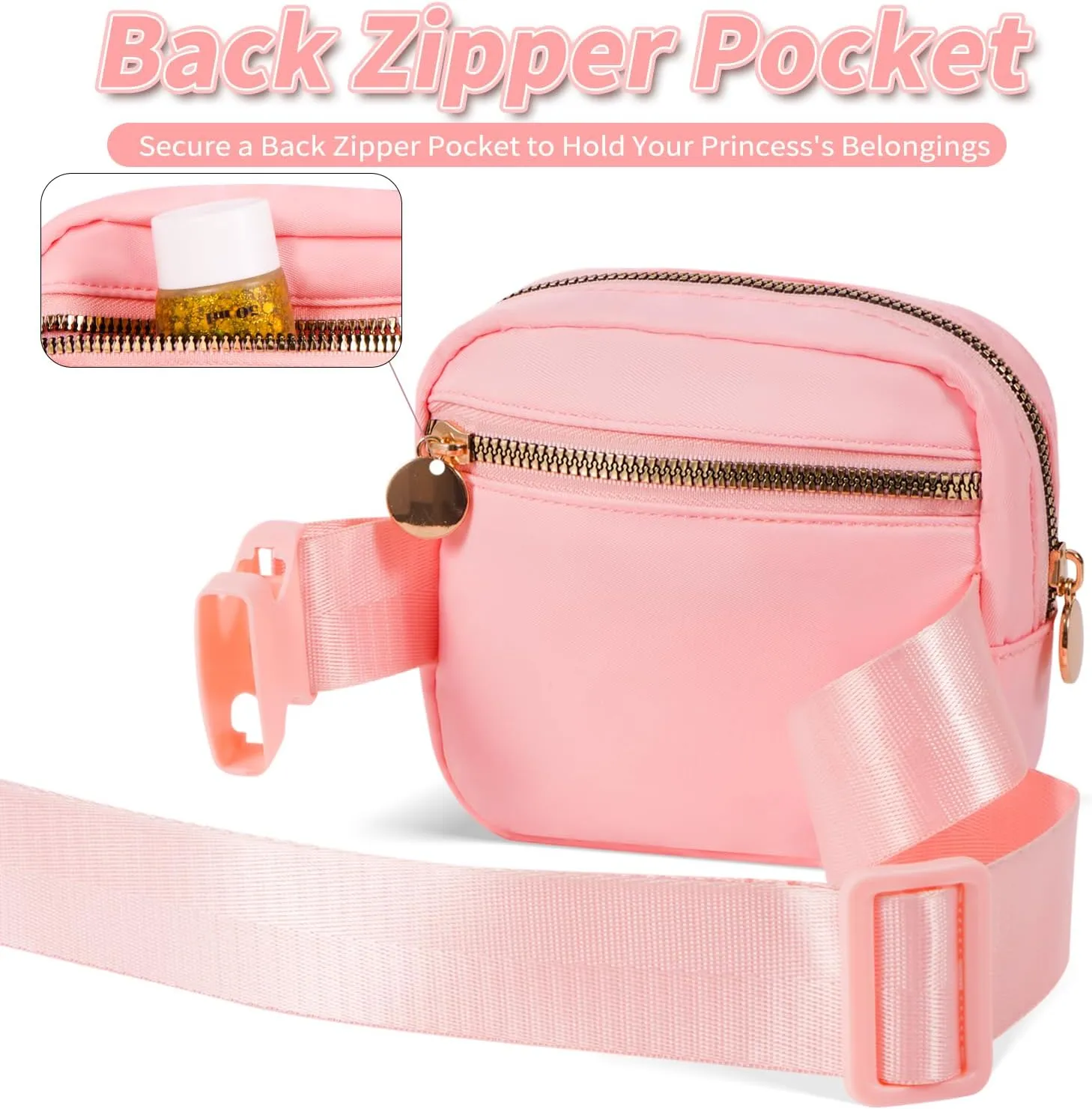 Gifts for Girls Teens Kids - Mini Belt Bag Crossbody Bag - Birthday Gifts for Daughter Sister Her,Teen Girl Essentials,Travel Essentials,Cute Teen Trendy Stuff - Peach,S