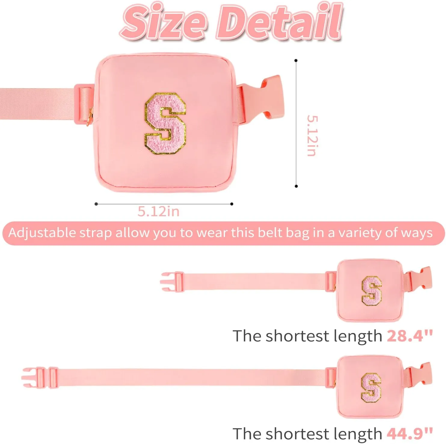 Gifts for Girls Teens Kids - Mini Belt Bag Crossbody Bag - Birthday Gifts for Daughter Sister Her,Teen Girl Essentials,Travel Essentials,Cute Teen Trendy Stuff - Peach,S