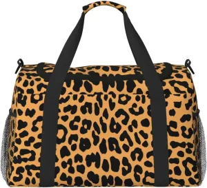 Giraffe Print print Large Canvas Travel Duffel Bag Weekender Bags for Women Overnight Bag Carry On Tote Bag
