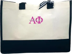 Go Greek Chic Embroidered Tote Bag