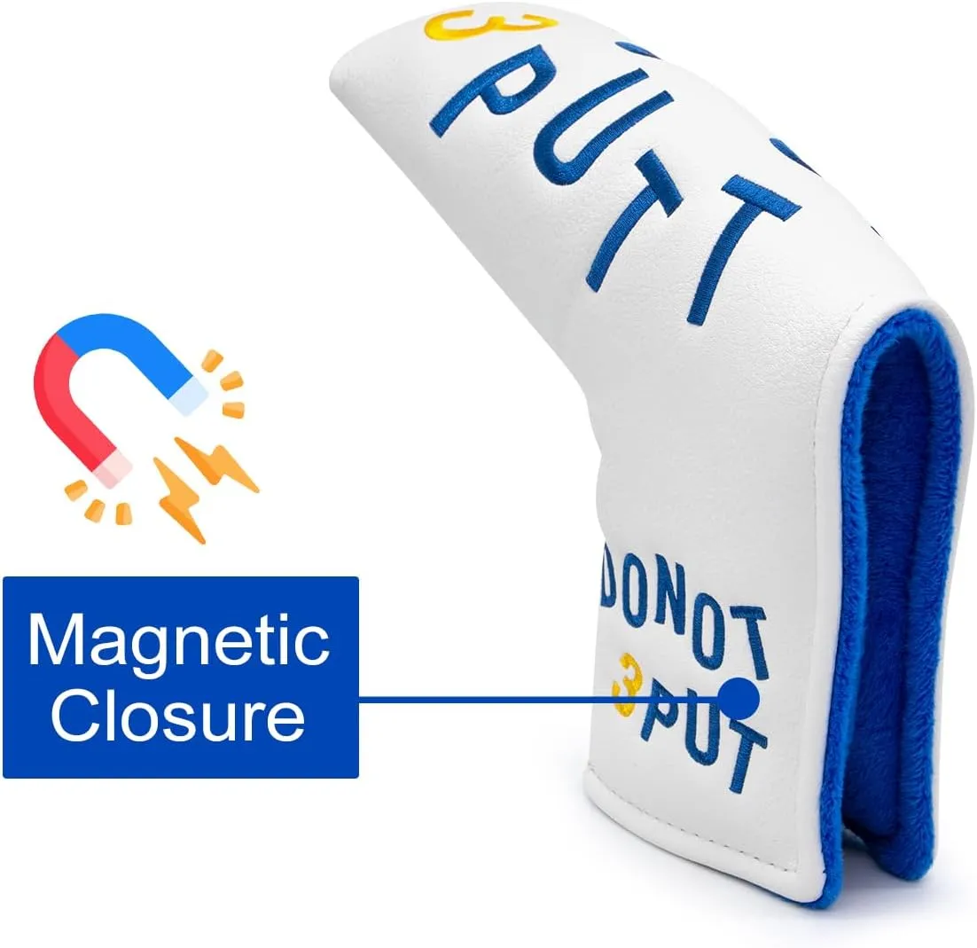 Golf Club Head Covers Funny Mallet Putter Cover with Strong Magnetic Headcovers Fits Most Putters Scotty Cameron, Taylormade, Odyssey, Callaway Mallet Putter Headcover