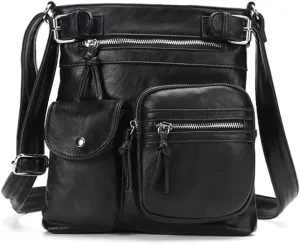 Goth Purse Leather Crossbody Tote Bag for Women – Studded Hobo Shoulder Purse, Trendy Goth Work Boston Bag