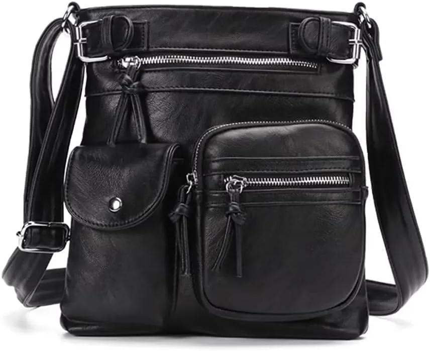 Goth Purse Leather Crossbody Tote Bag for Women – Studded Hobo Shoulder Purse, Trendy Goth Work Boston Bag
