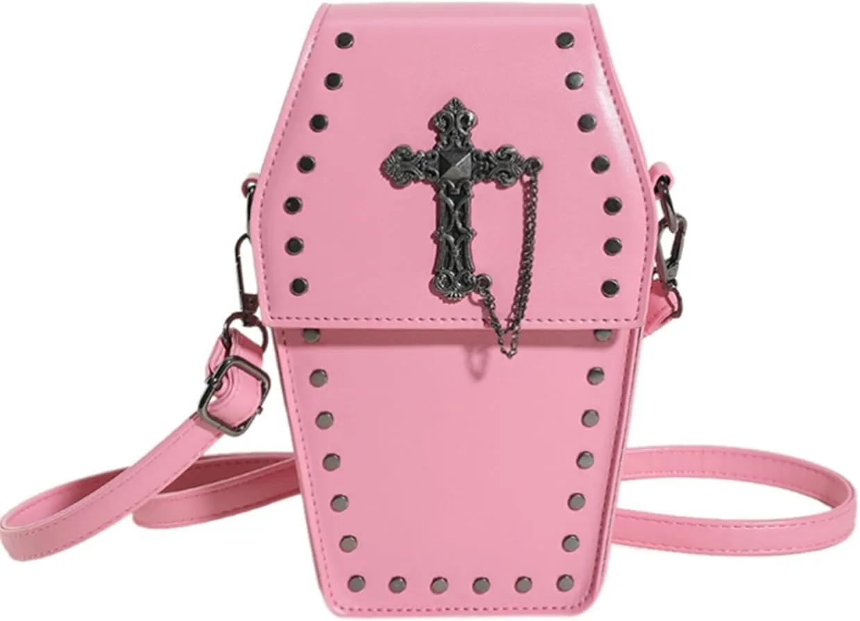 Gothic Purse Coffin Shape Crossbody Bag Mini Punk Small Bag