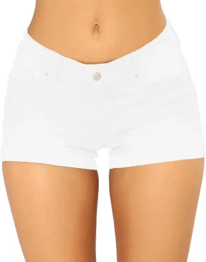 Govc Women Casual Summer Mid Waist Stretchy Denim Jean Shorts Junior Short Jeans