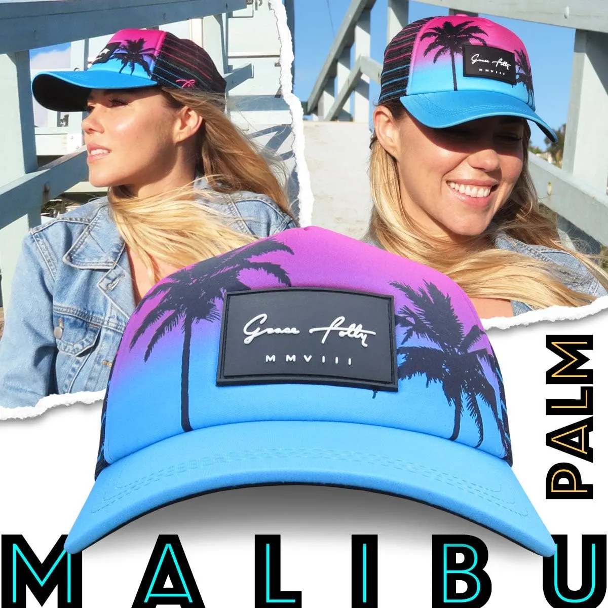 Grace Folly Foam Trucker Hat Snapback Mesh Baseball Cap for Men or Women