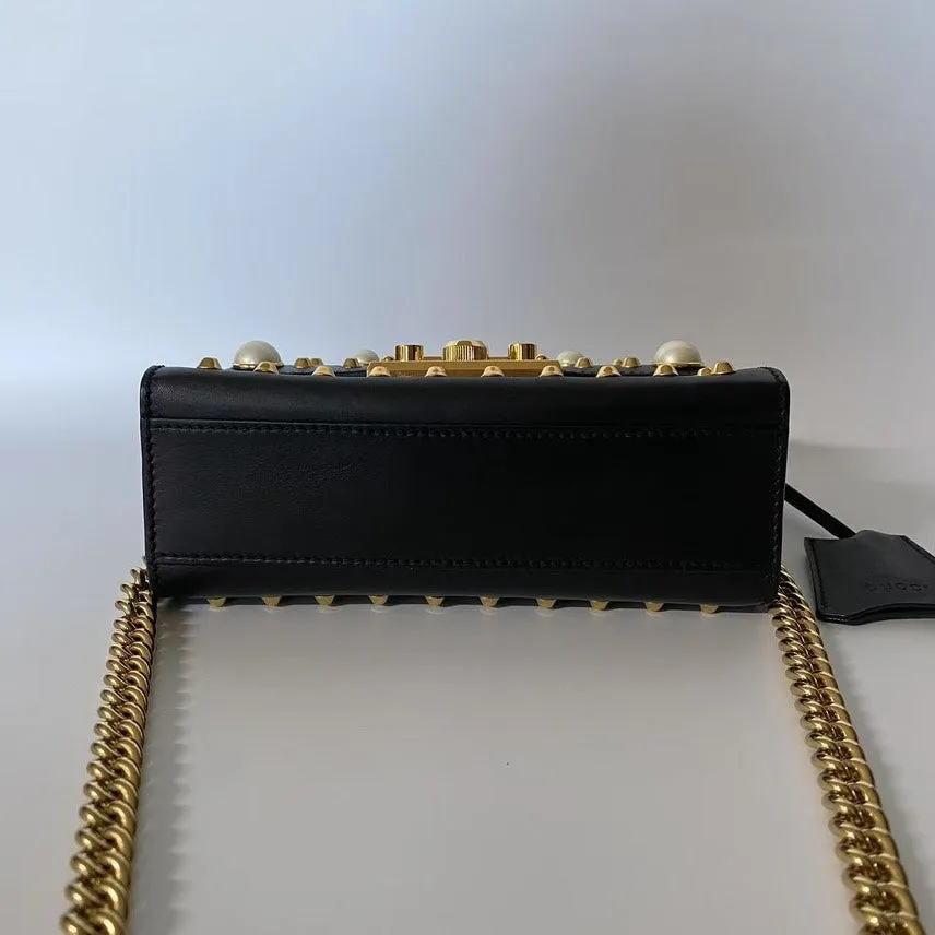 Gucci Broadway Black Studded Shoulder Bag