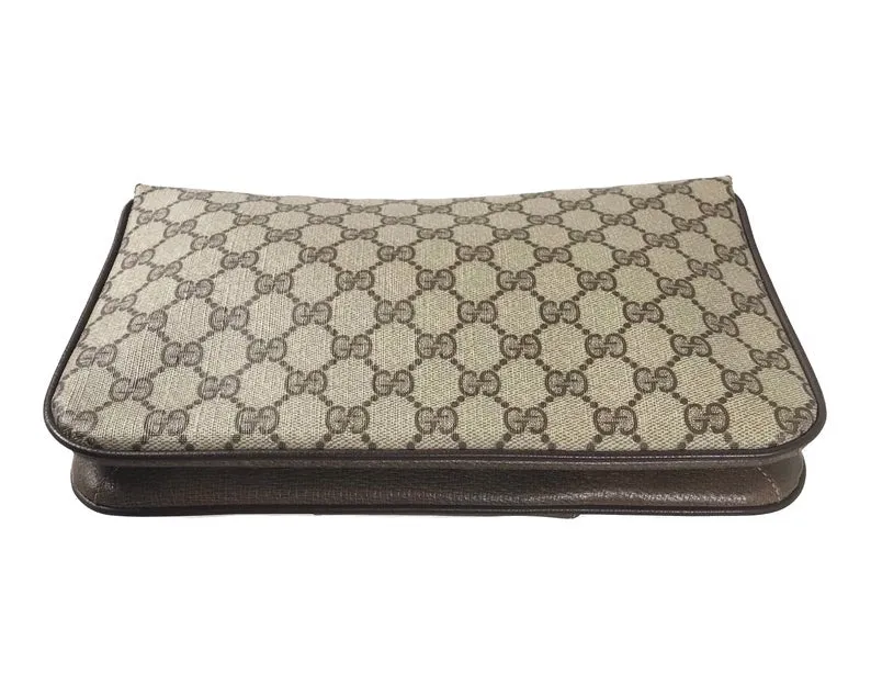 Gucci Monogram Canvas Logo Clutch Bag