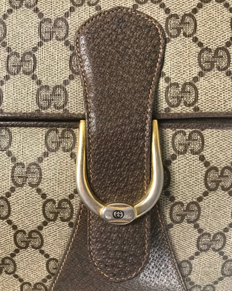 Gucci Monogram Canvas Logo Clutch Bag