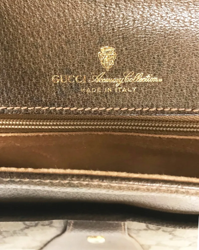 Gucci Monogram Canvas Logo Clutch Bag