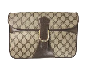 Gucci Monogram Canvas Logo Clutch Bag