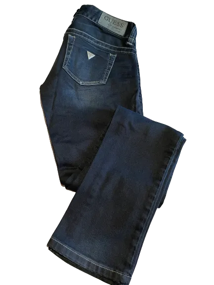 GUESS Dark Denim Distressed Daredevil Skinny Leg