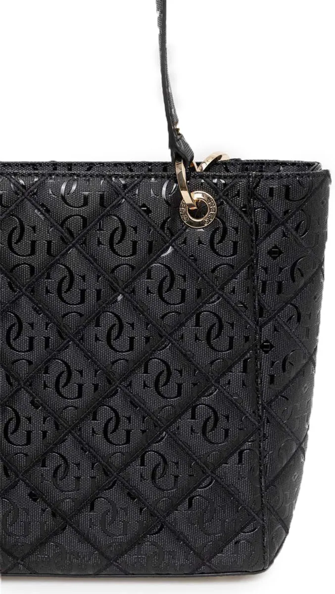 Guess Noelle Elite Quilted Tote In Black For Women