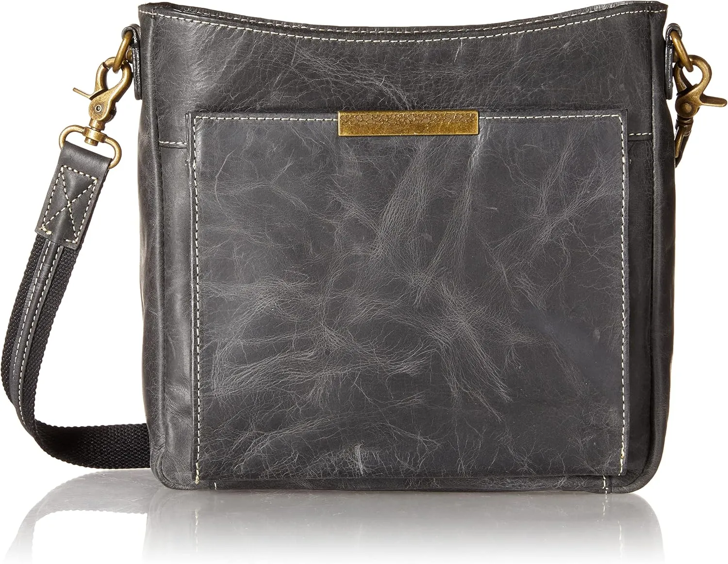 Gun Tote'n Mamas womens Bag Concealed Carry Distressed Buffalo Crossbody Organizer by Gun Tote n Mamas Grey , Grey, Medium US