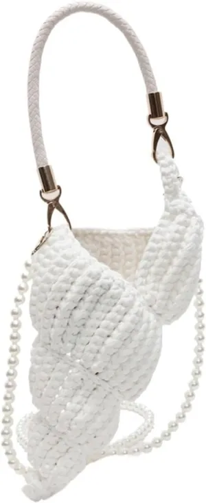 Handmade Woven Seashell Beach Shoulder Bag Handbag In Bohemian Style With Shoulder Straps And Premium Hardware