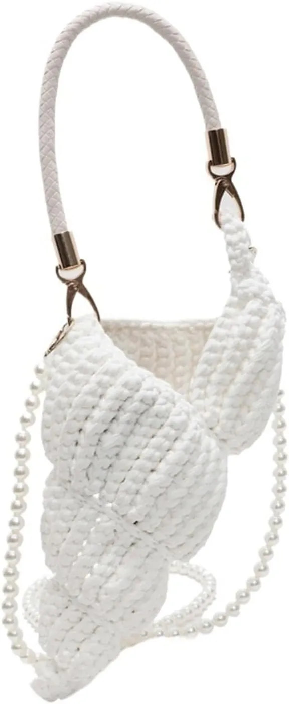 Handmade Woven Seashell Beach Shoulder Bag Handbag In Bohemian Style With Shoulder Straps And Premium Hardware
