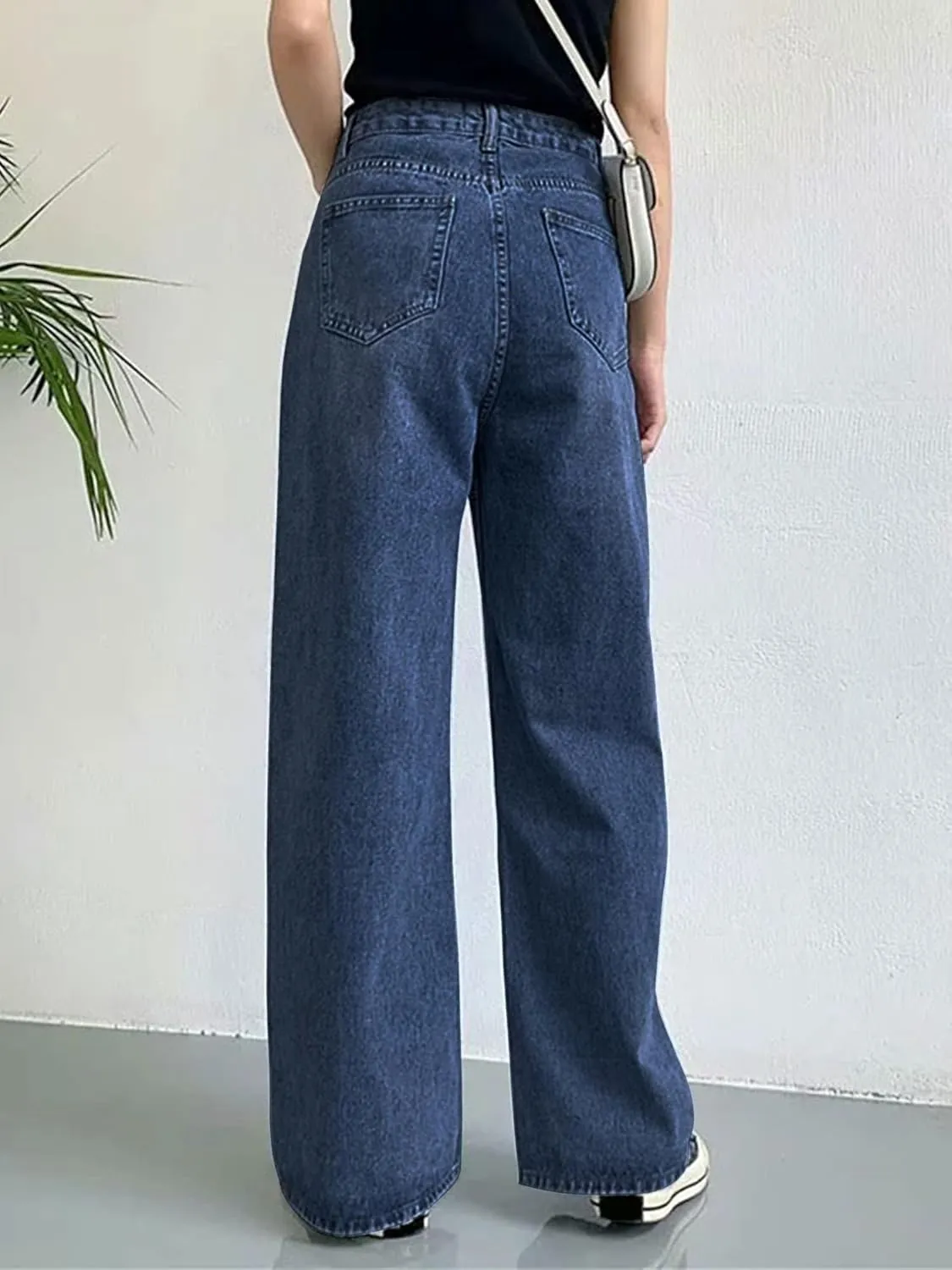 HDLTE Women Ripped Boyfriends Jeans Distressed High Waist Baggy Denim Pants Wide Leg Straight Trousers Y2k Streetwear Pants…