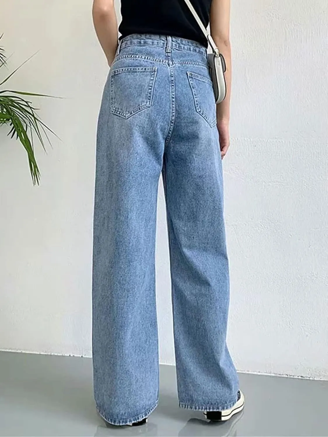 HDLTE Women Ripped Boyfriends Jeans Distressed High Waist Baggy Denim Pants Wide Leg Straight Trousers Y2k Streetwear Pants…