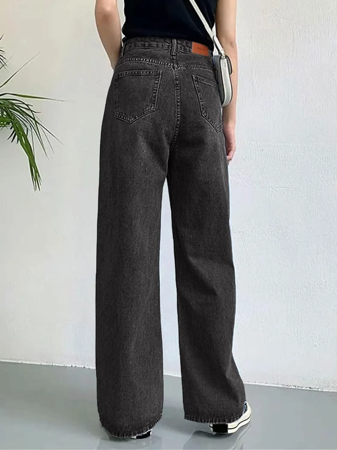 HDLTE Women Ripped Boyfriends Jeans Distressed High Waist Baggy Denim Pants Wide Leg Straight Trousers Y2k Streetwear Pants…