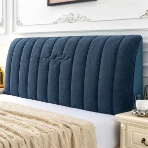 Headboard Slipcover for Twin Queen California King Size Beds, Bed Headboard Cover Protector Padded Velvet Dustproof Quilted Bed Head Covers, Navy Blue, Queen:150cm/59in