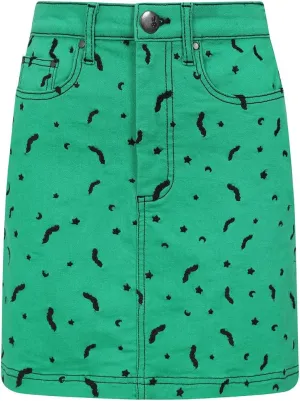 Hell Bunny Bat Moon and Stars Mini Skirt