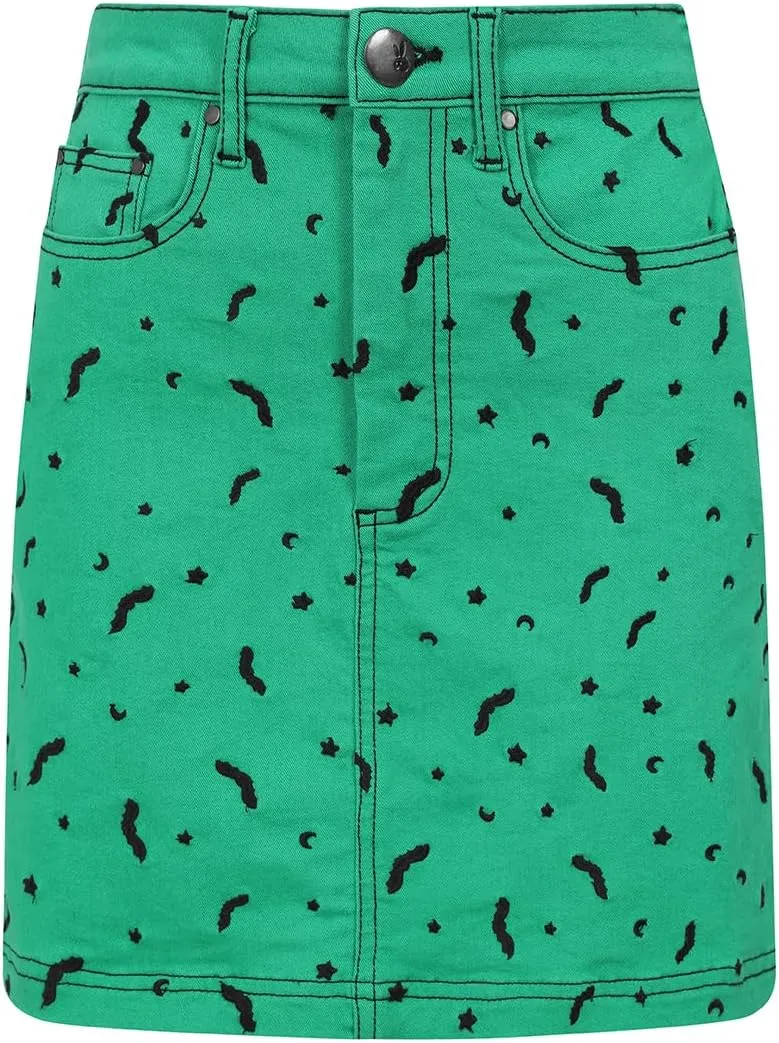 Hell Bunny Bat Moon and Stars Mini Skirt