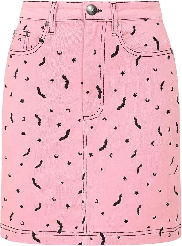 Hell Bunny Bat Moon and Stars Mini Skirt