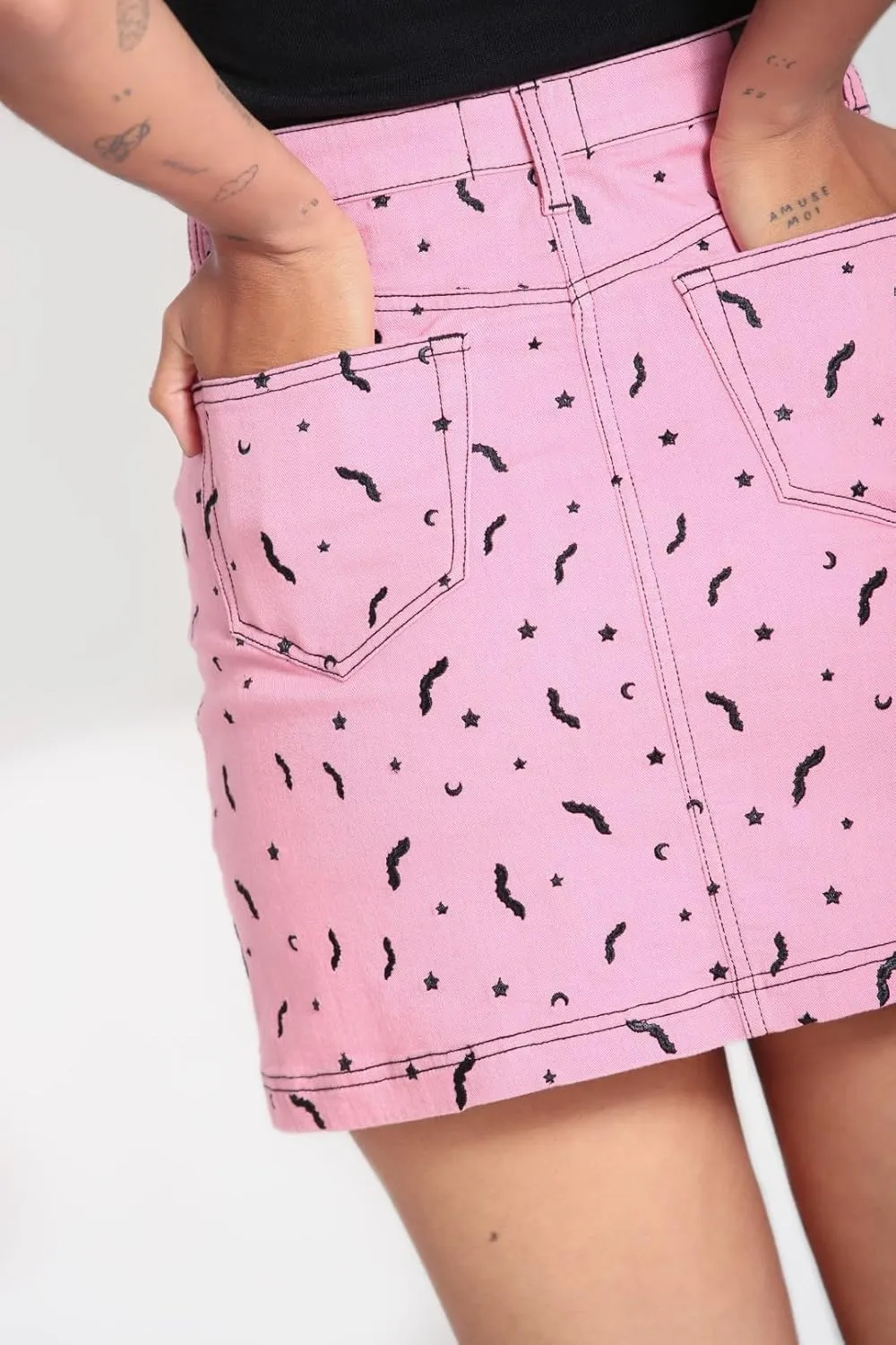 Hell Bunny Bat Moon and Stars Mini Skirt