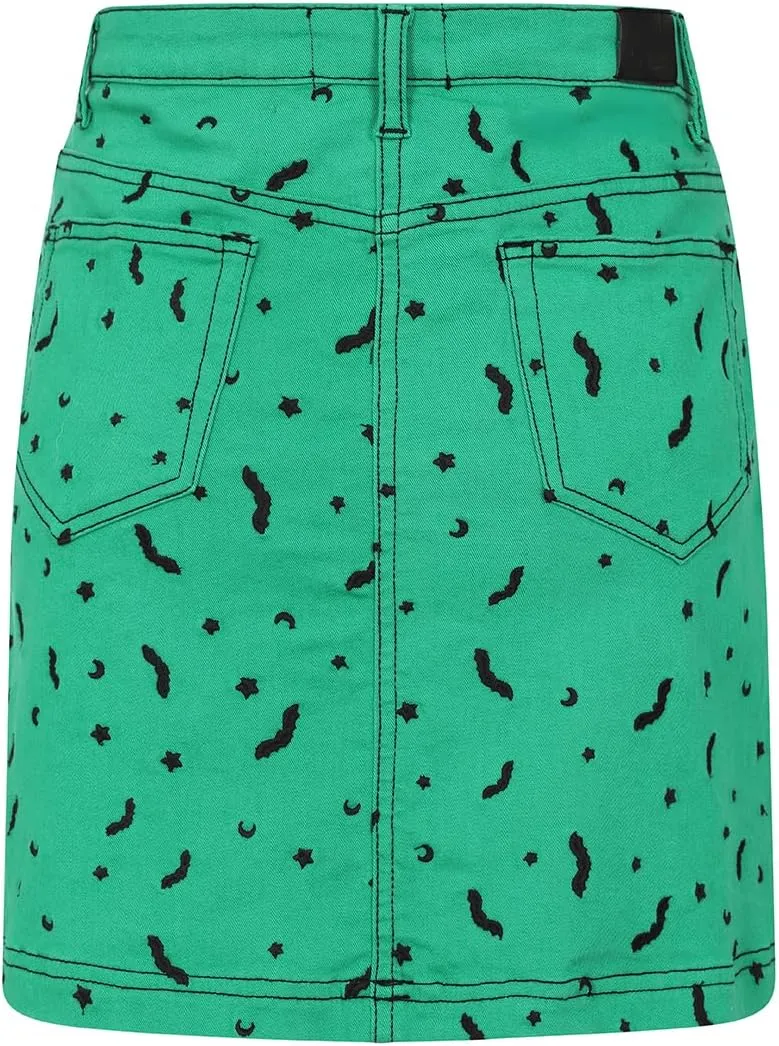 Hell Bunny Bat Moon and Stars Mini Skirt