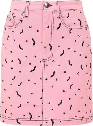 Hell Bunny Bat Moon and Stars Mini Skirt