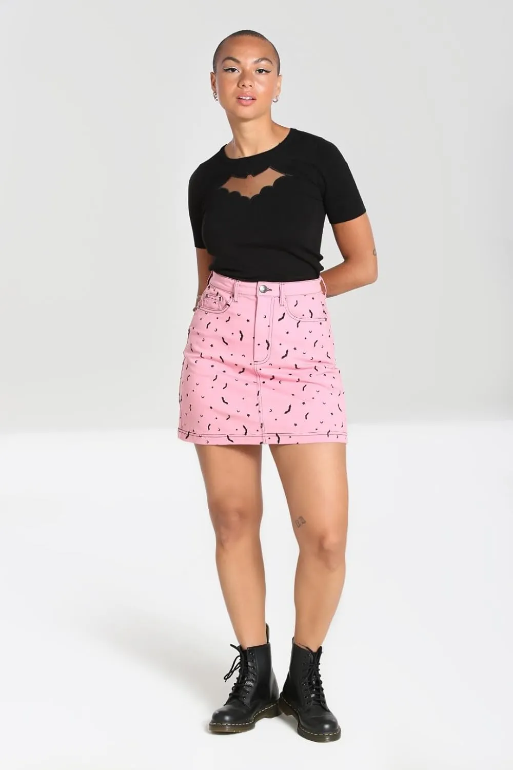 Hell Bunny Bat Moon and Stars Mini Skirt