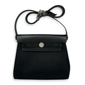Herbag Mini Black in Vache Hunter/Toile, Palladium hardware