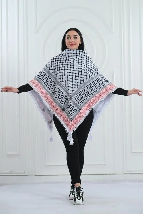 Heritage Embroidered Palestinian Kuffiyeh – Celebrate Your Roots in Style