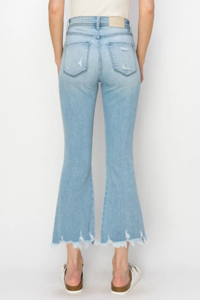 High Rise Crop Flare Jeans