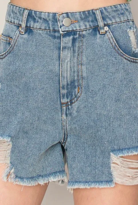 High Waist Denim Shorts