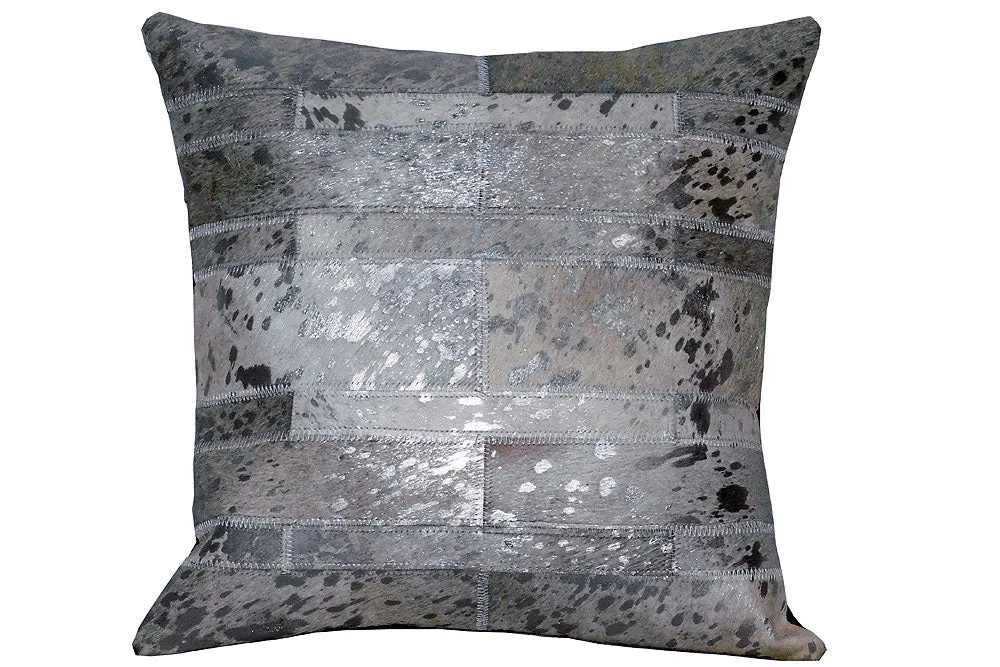 Hilason  Cowhide Leather Hair-On Patchwork Cushion Pillow Cover
