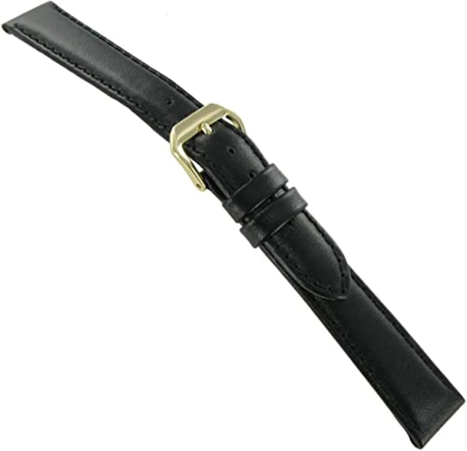 Hirsch Traveller Leather Watch Strap - Genuine Leather Stitched Padded - Black, Brown - 12mm, 16mm