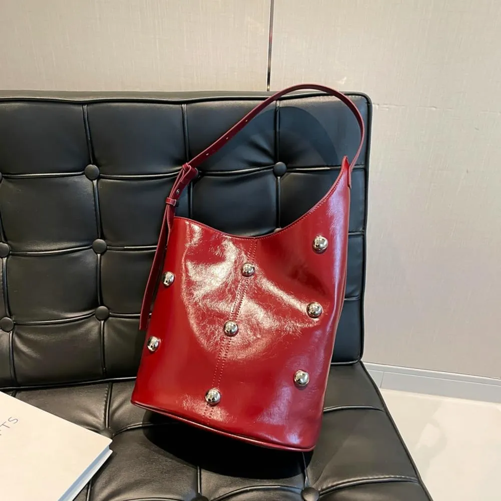 Hobo Bags for Women Studded Purse Y2k Purse Punk Purse Large Commuter Tote Purses for Women Trendy Winter Purse Shoulder Bag