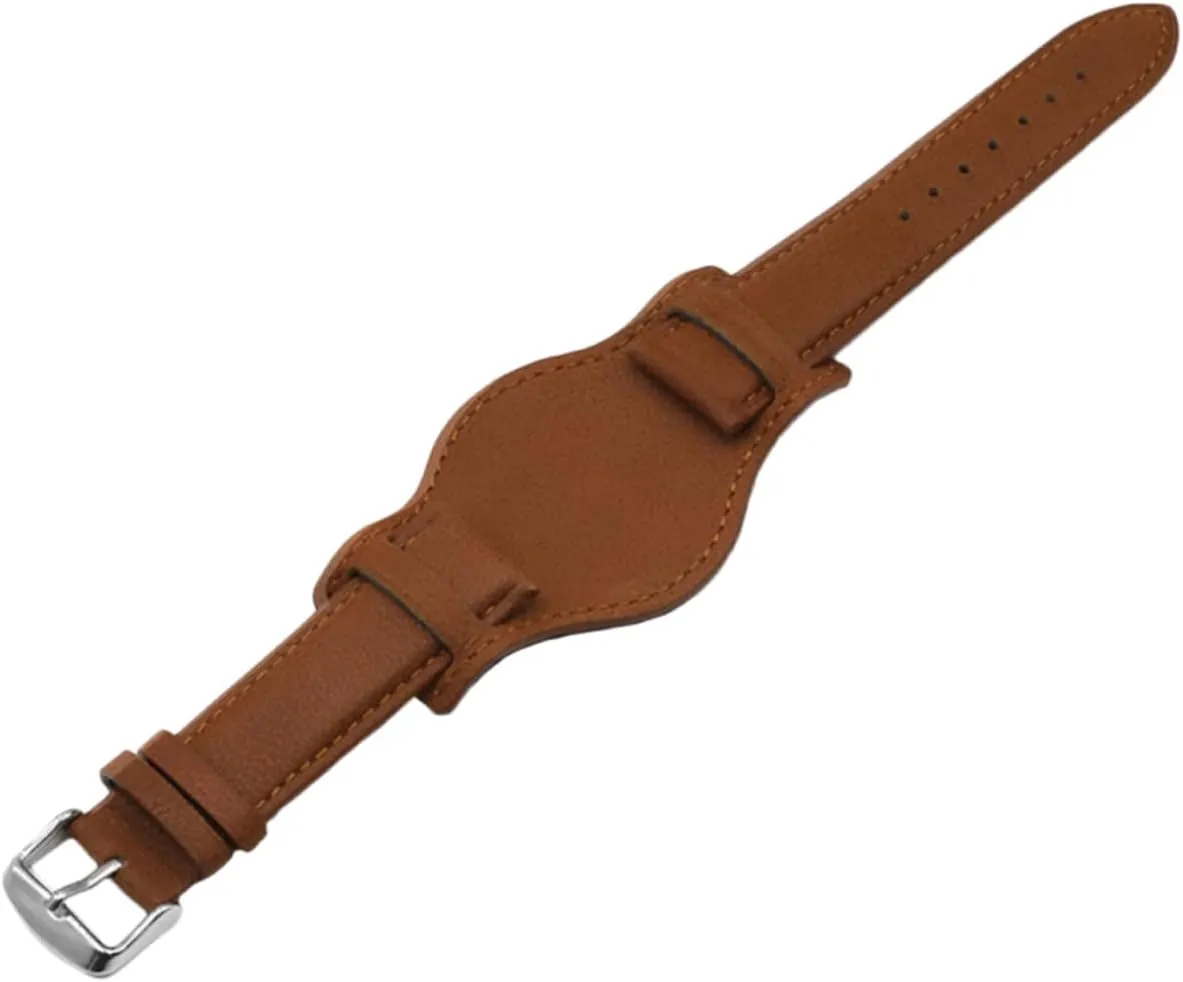 Homoyoyo Cowhide Tray Watch Wristband 18mm Watch Band Long-lasting Easy to Install for Casual Wear