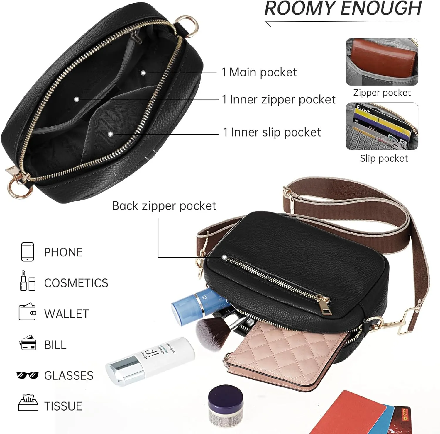 HUA ANGEL Quilted Crossbody Bags for Women, Trendy Small Crossbody Travel Purses Vegan Leather Cellphone Shoulder Handbags