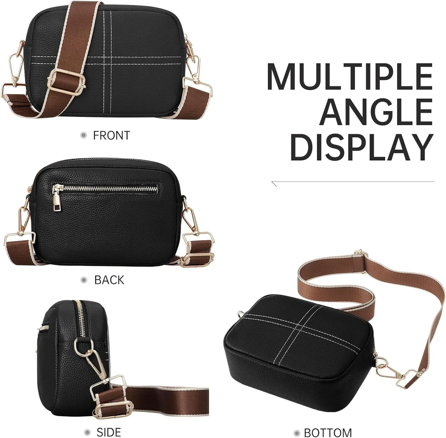 HUA ANGEL Quilted Crossbody Bags for Women, Trendy Small Crossbody Travel Purses Vegan Leather Cellphone Shoulder Handbags