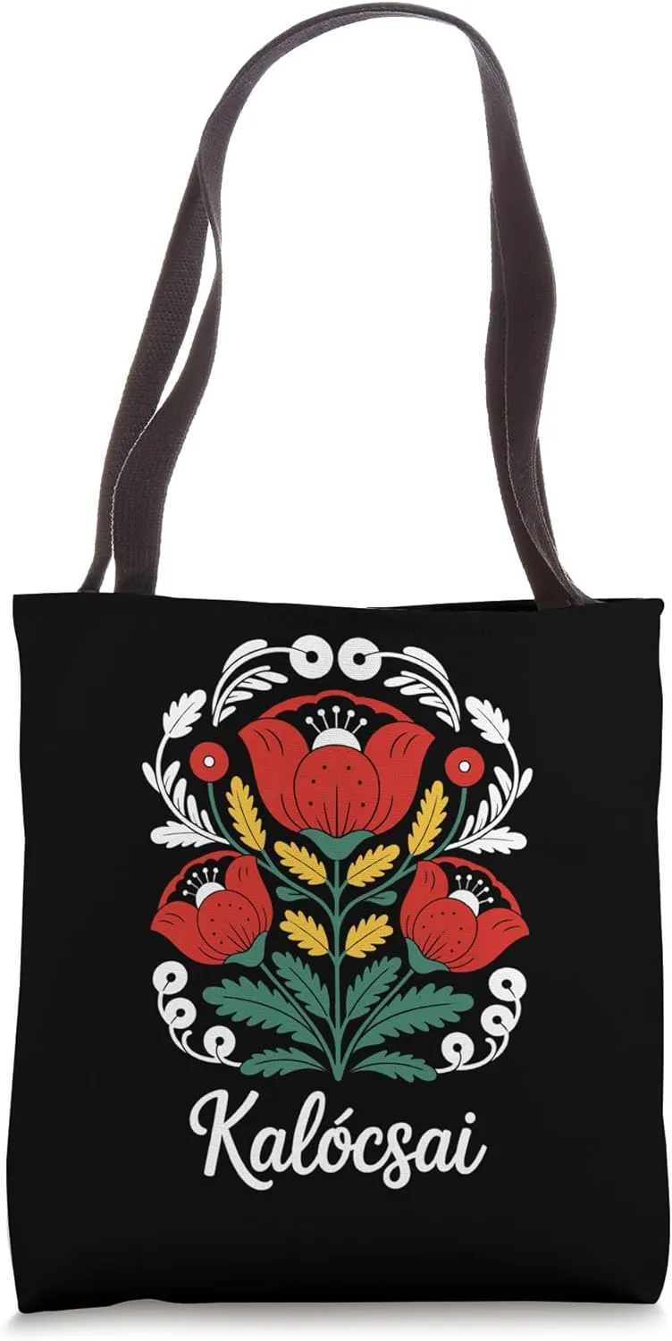 Hungarian Kalocsa Embroidery Flowers Hungary Folk Art Magyar Tote Bag