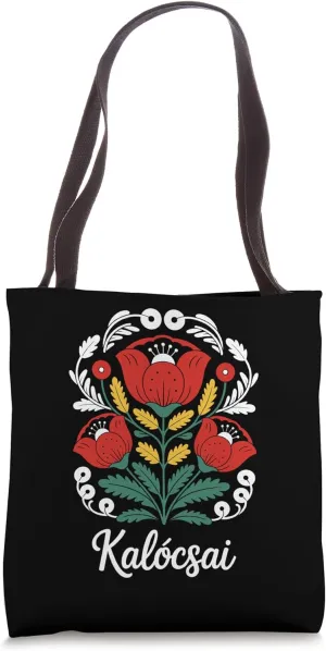 Hungarian Kalocsa Embroidery Flowers Hungary Folk Art Magyar Tote Bag