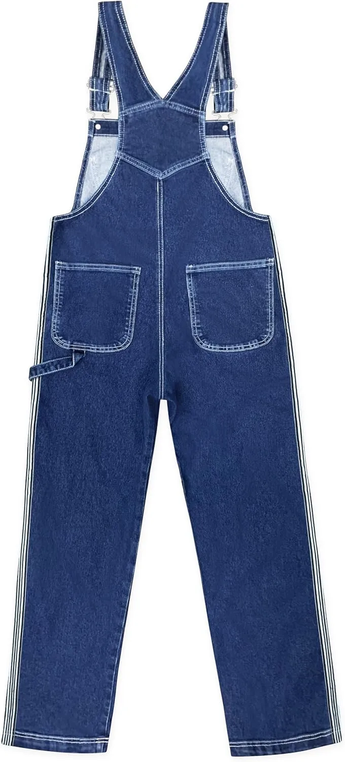 Hybrid & Company Womens Super Comfy Stretch Denim jumpsuit Pants Overalls