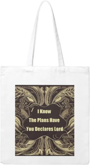 I Know The Plans Have You Declares Lord Large Canvas Tote Bag Cute Travel Shoulder Bag Reusable Washable Shopping Grocery Bags For Women Men