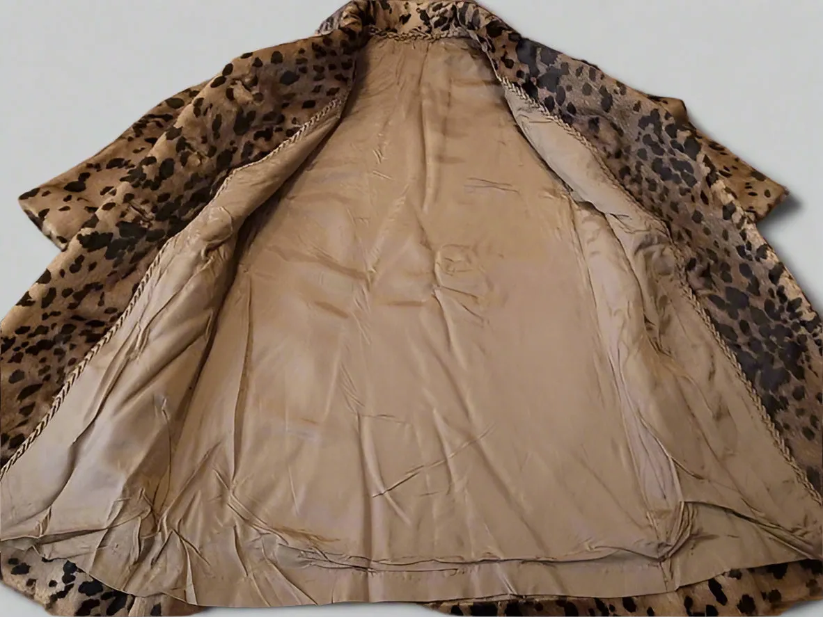 Incredible!! 1970s Leopard Print Faux Fur Coat