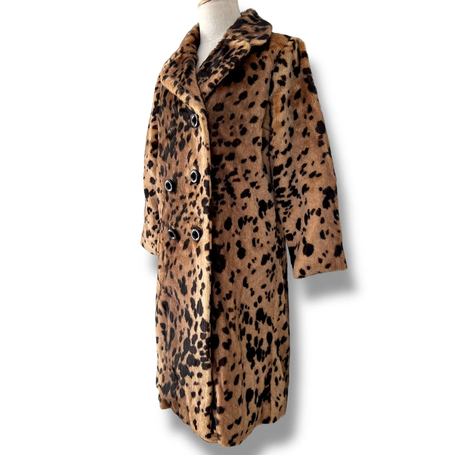 Incredible!! 1970s Leopard Print Faux Fur Coat