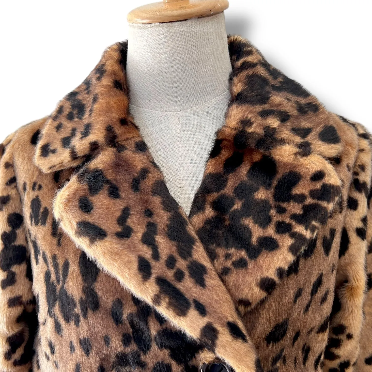 Incredible!! 1970s Leopard Print Faux Fur Coat